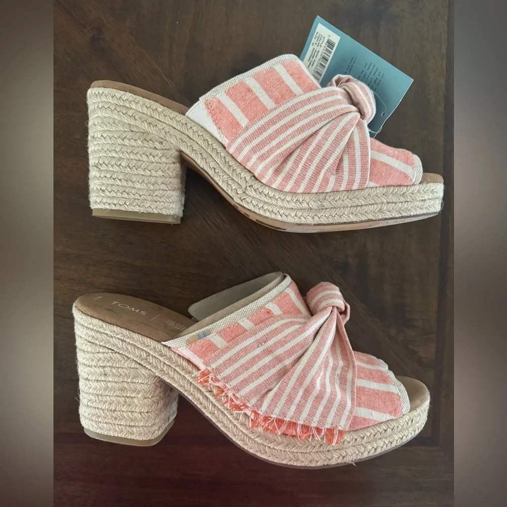 TOMS Junie Orange Cabana Stripes/Knot